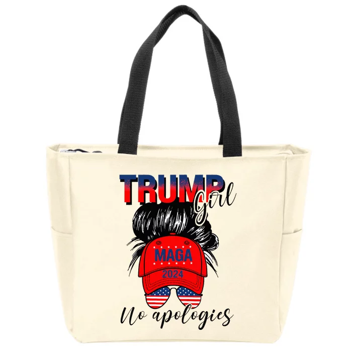 Trump In Your Bag Funny Trump 2024 Peeking Pocket Zip Tote Bag