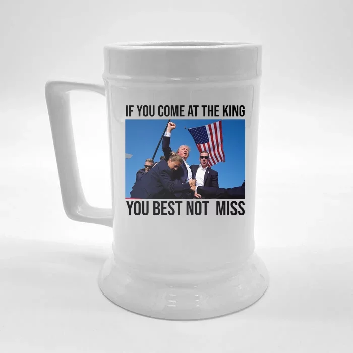 Trump If You Come At The King You Best Not Miss Front & Back Beer Stein