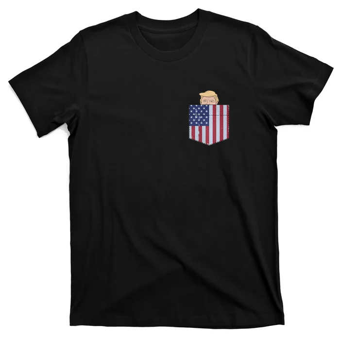 Trump In Your Pocket USA Funny Trump For 2024 Peeking Pocket T-Shirt