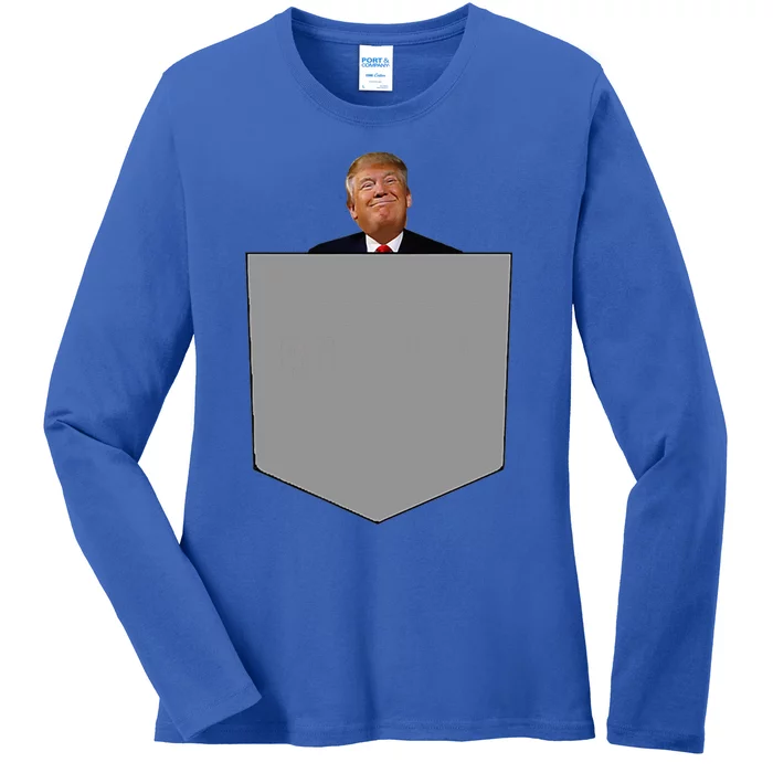 Trump In Your Pocket Ladies Long Sleeve Shirt