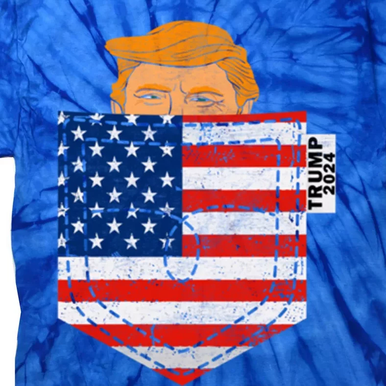 Trump In Your Pocket Usa Election Trump For 2024 4th Of July Gift Tie-Dye T-Shirt