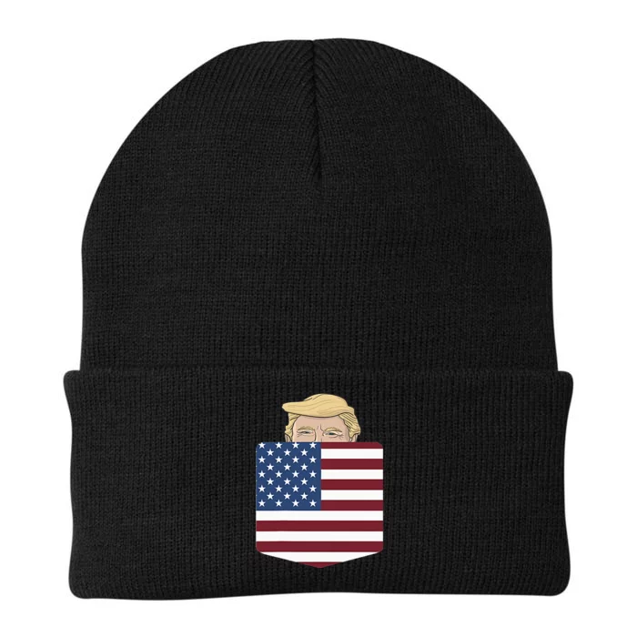 Trump In Your Pocket Usa Election Trump For 2024 Knit Cap Winter Beanie