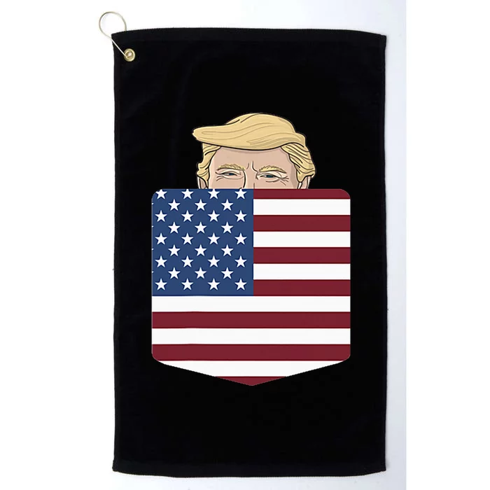 Trump In Your Pocket Usa Election Trump For 2024 Platinum Collection Golf Towel