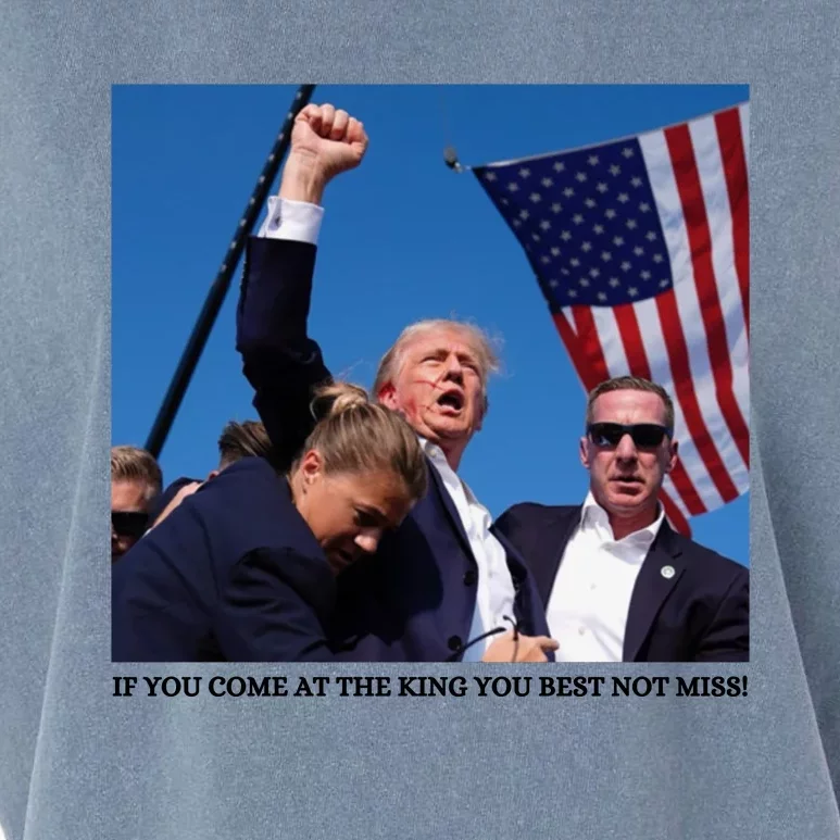 Trump If You Come At The King You Best Not Miss Garment-Dyed Women's Muscle Tee