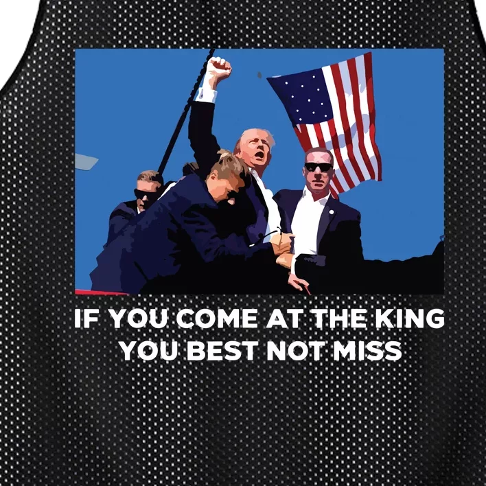 Trump If You Come At The King You Best Not Miss Saying 2024 Mesh Reversible Basketball Jersey Tank