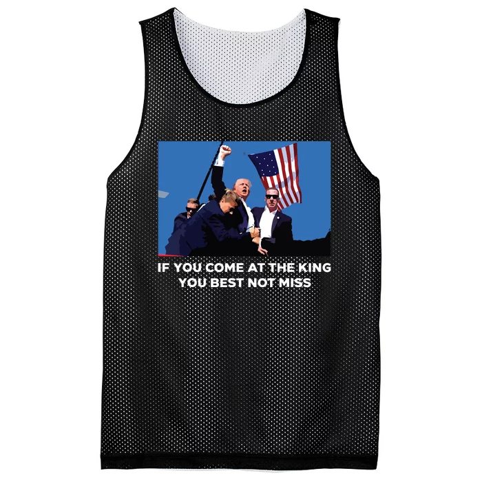 Trump If You Come At The King You Best Not Miss Saying 2024 Mesh Reversible Basketball Jersey Tank