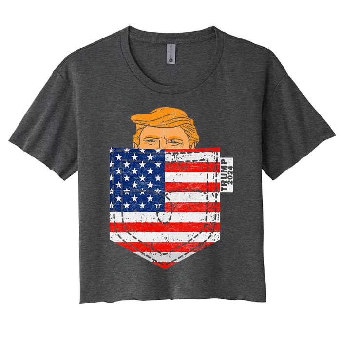 Trump In Your Pocket Usa Election Trump For 2024 Women's Crop Top Tee