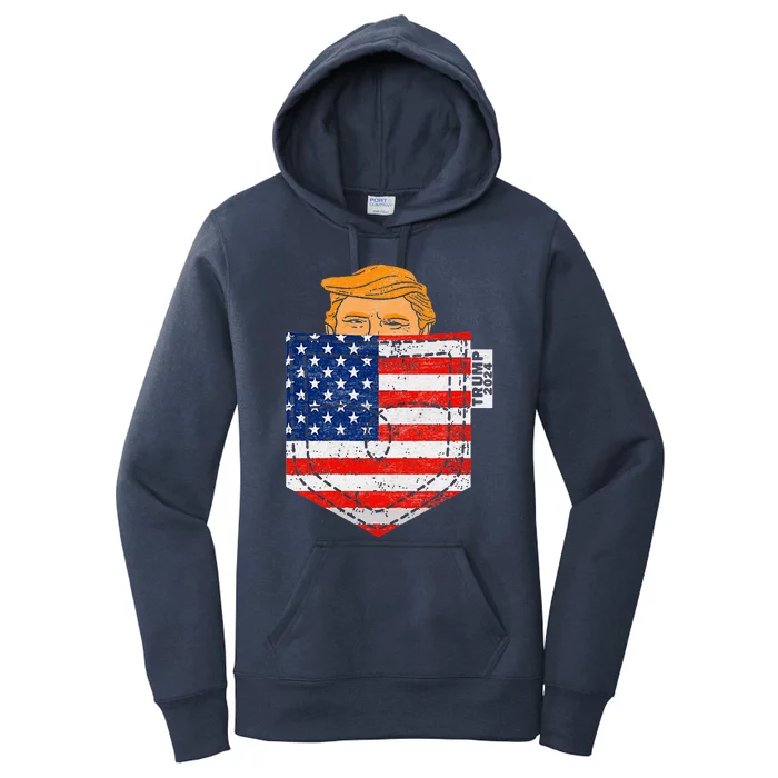 Trump In Your Pocket Usa Election Trump For 2024 Women's Pullover Hoodie