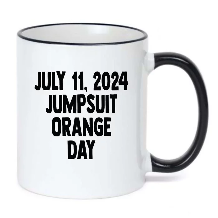 Trump July 11 2024 Orange Jumpsuit Day Court Black Color Changing Mug