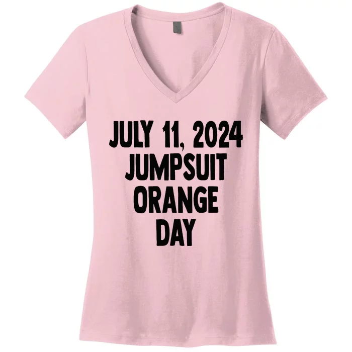 Trump July 11 2024 Orange Jumpsuit Day Court Women's V-Neck T-Shirt