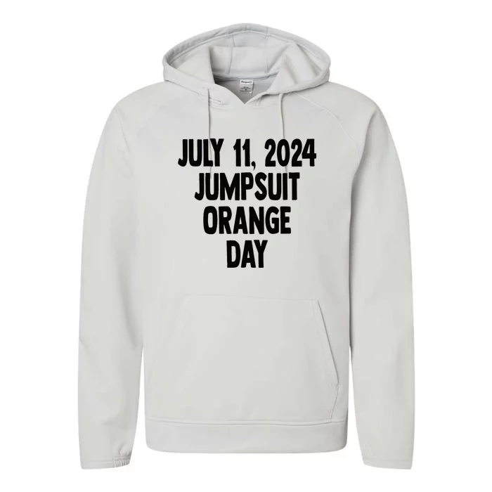 Trump July 11 2024 Orange Jumpsuit Day Court Performance Fleece Hoodie