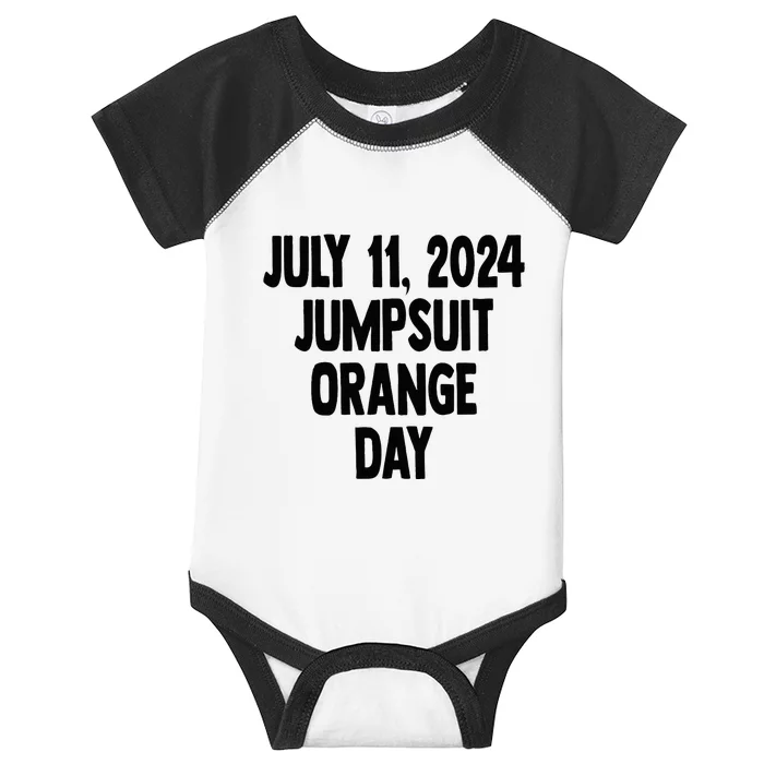 Trump July 11 2024 Orange Jumpsuit Day Court Infant Baby Jersey Bodysuit