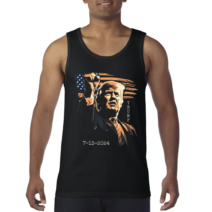 Trump July 13 2024 Inspirational Fist Pump Tank Top