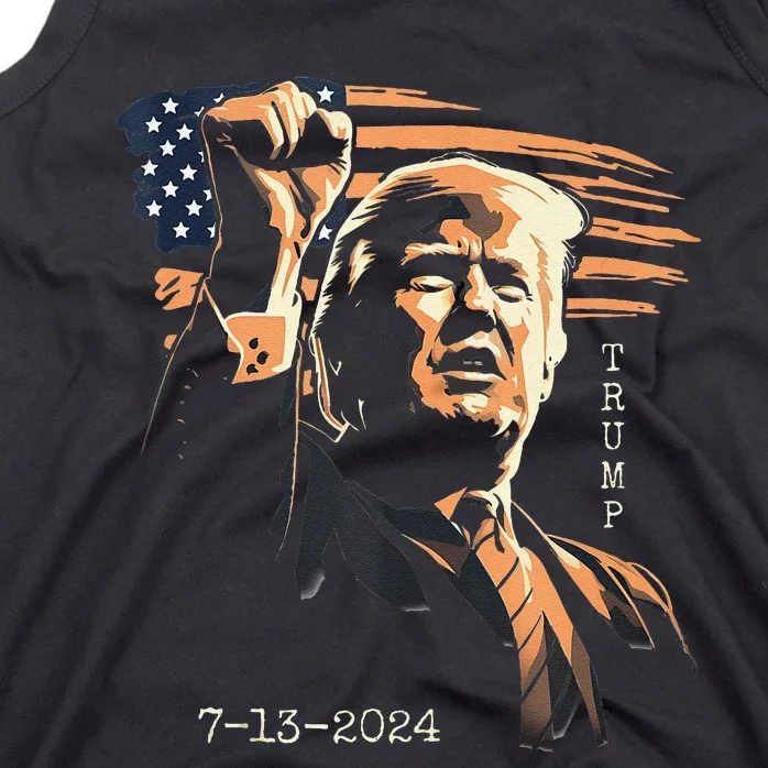 Trump July 13 2024 Inspirational Fist Pump Tank Top