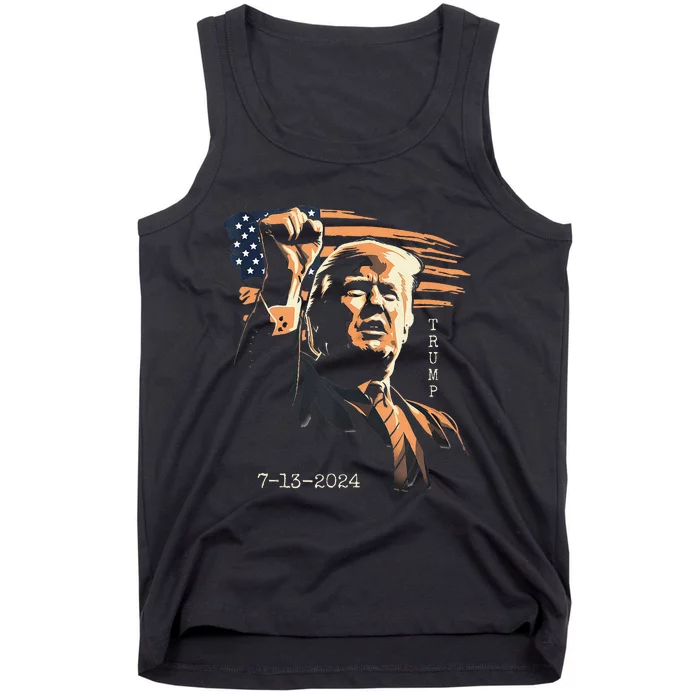 Trump July 13 2024 Inspirational Fist Pump Tank Top