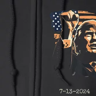 Trump July 13 2024 Inspirational Fist Pump Full Zip Hoodie