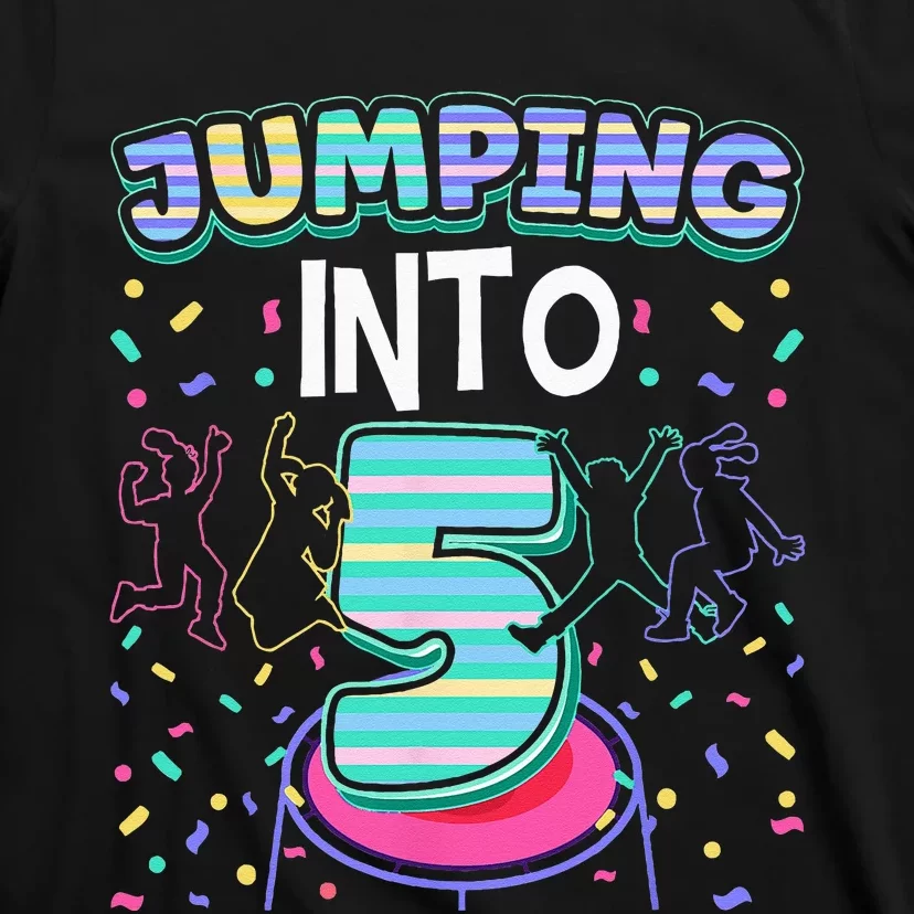 Trampoline Jumper 5 Year Old Jumping Into 5th Birthday T-Shirt