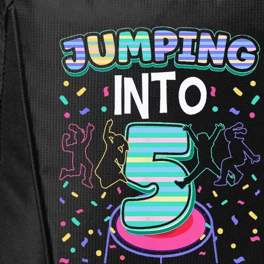 Trampoline Jumper 5 Year Old Jumping Into 5th Birthday City Backpack