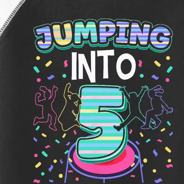 Trampoline Jumper 5 Year Old Jumping Into 5th Birthday Toddler Fine Jersey T-Shirt