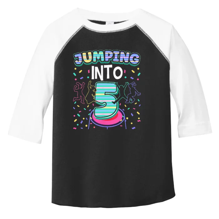 Trampoline Jumper 5 Year Old Jumping Into 5th Birthday Toddler Fine Jersey T-Shirt