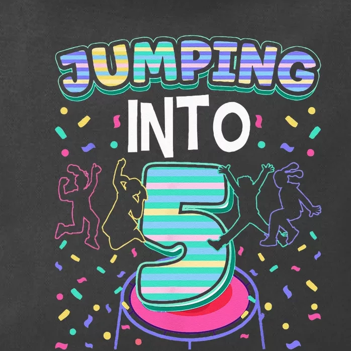 Trampoline Jumper 5 Year Old Jumping Into 5th Birthday Zip Tote Bag