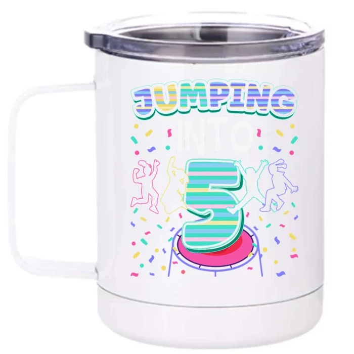 Trampoline Jumper 5 Year Old Jumping Into 5th Birthday Front & Back 12oz Stainless Steel Tumbler Cup