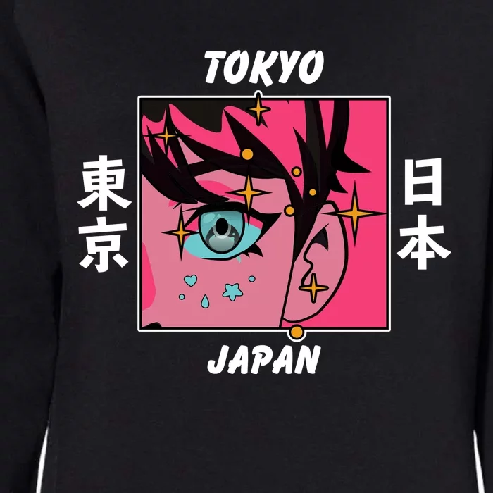 Tokyo Japan Anime Boy Sparkling Eyes Womens California Wash Sweatshirt