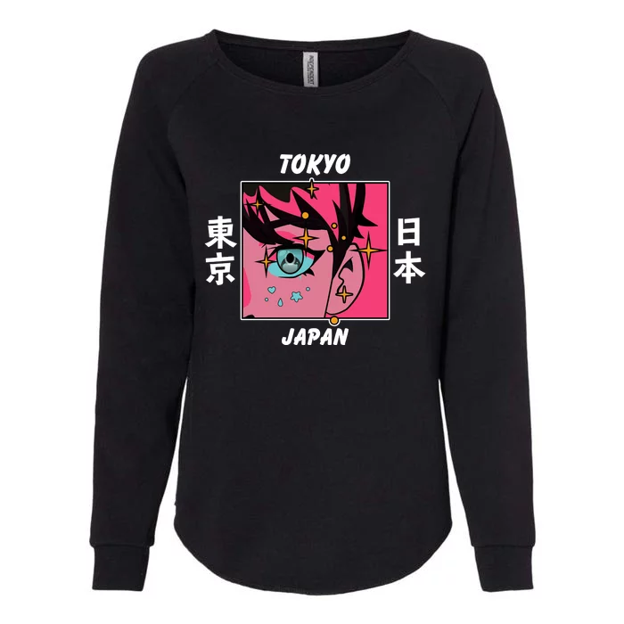 Tokyo Japan Anime Boy Sparkling Eyes Womens California Wash Sweatshirt