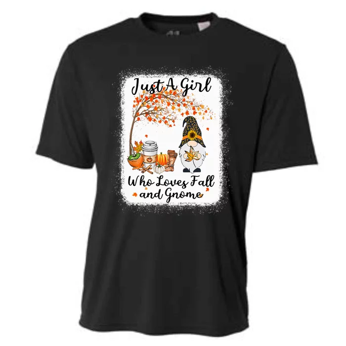 Tu Just A Girl Who Loves Fall And Gnome Thanksgiving Gift Cooling Performance Crew T-Shirt