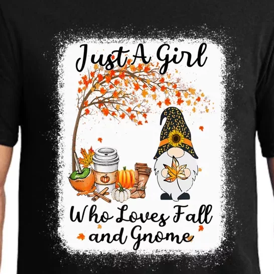 Tu Just A Girl Who Loves Fall And Gnome Thanksgiving Gift Pajama Set