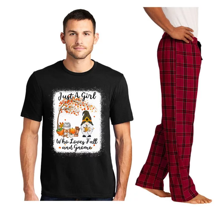 Tu Just A Girl Who Loves Fall And Gnome Thanksgiving Gift Pajama Set