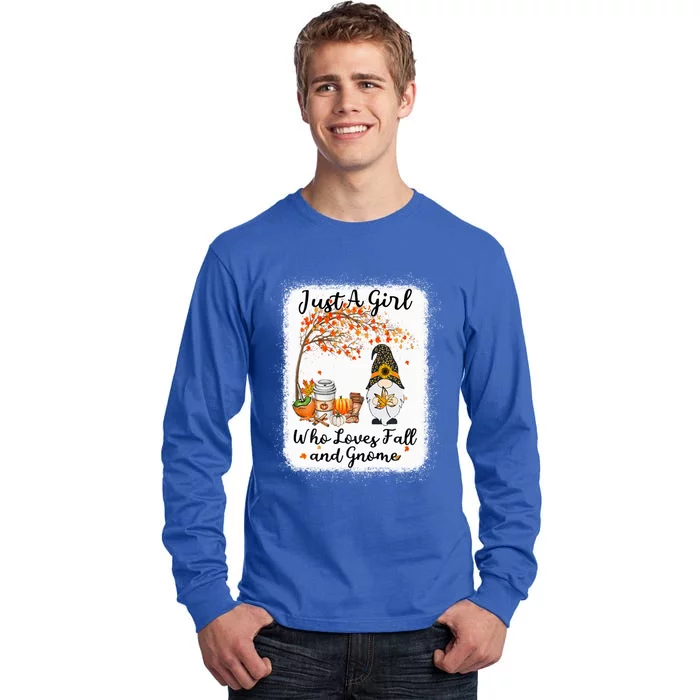 Tu Just A Girl Who Loves Fall And Gnome Thanksgiving Gift Tall Long Sleeve T-Shirt