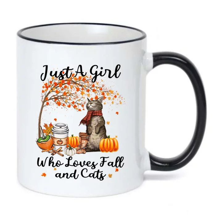 Tu Just A Who Loves Fall And Cat Costume Thanksgiving Cool Gift Black Color Changing Mug