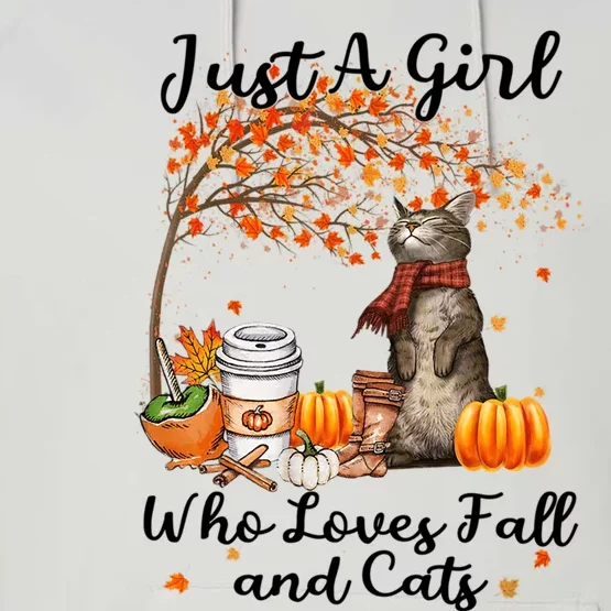 Tu Just A Who Loves Fall And Cat Costume Thanksgiving Cool Gift Performance Fleece Hoodie