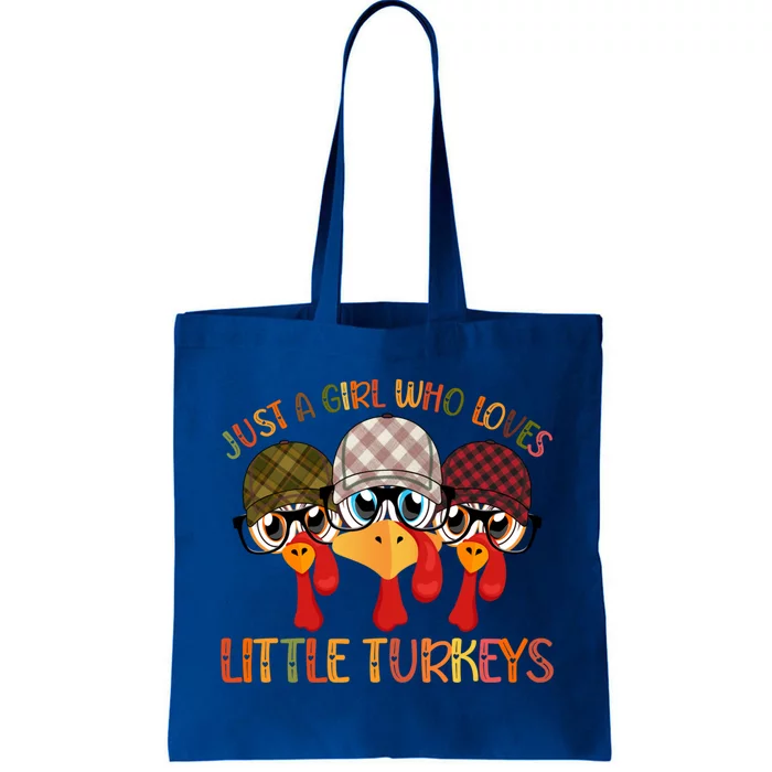 Thanksgiving Just A Girl Who Loves Little Turkey Tartan Cap Great Gift Tote Bag