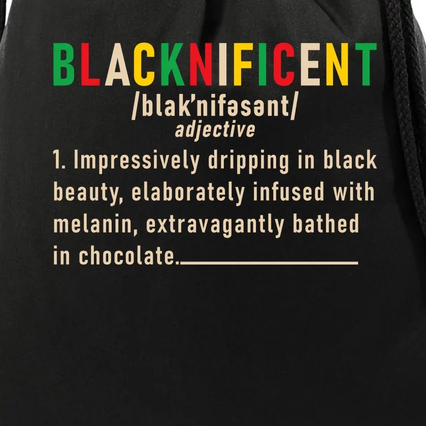 Trendy Juneteenth Blacknificent Graphic Drawstring Bag