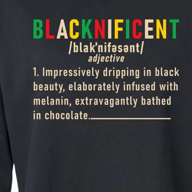 Trendy Juneteenth Blacknificent Graphic Cropped Pullover Crew