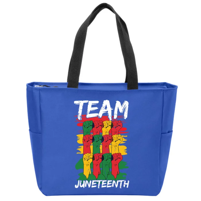 Team Juneteenth Black History Freedom Funny Gift Zip Tote Bag