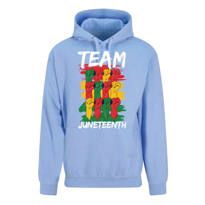 Team Juneteenth Black History Freedom Funny Gift Unisex Surf Hoodie