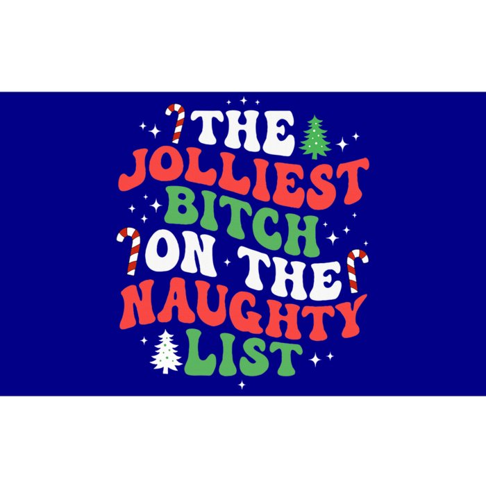 The Jolliest Bitch On The Naughty List Funny Christmas Bumper Sticker