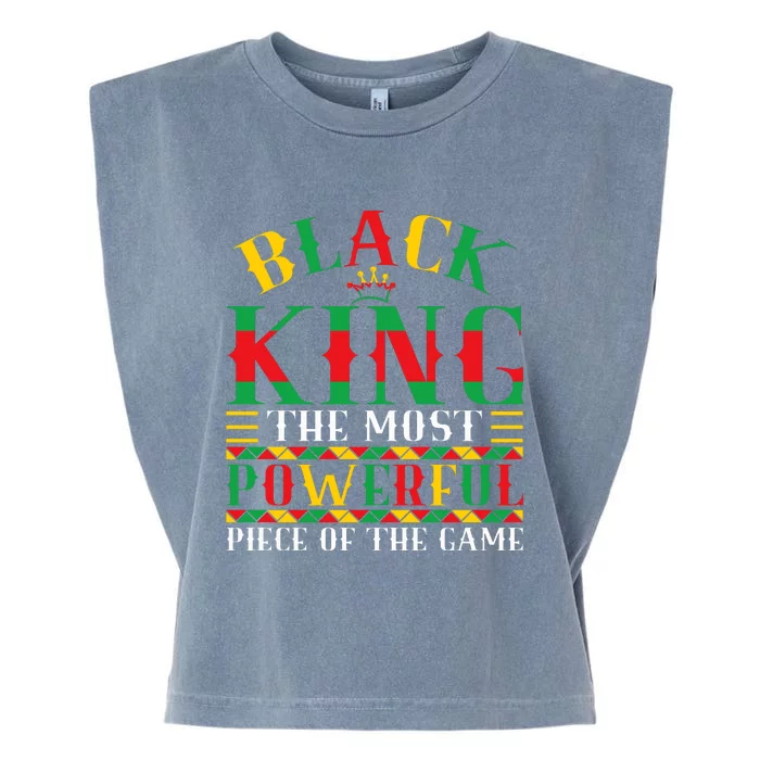 Trendy Juneteenth Black King Graphic Garment-Dyed Women's Muscle Tee