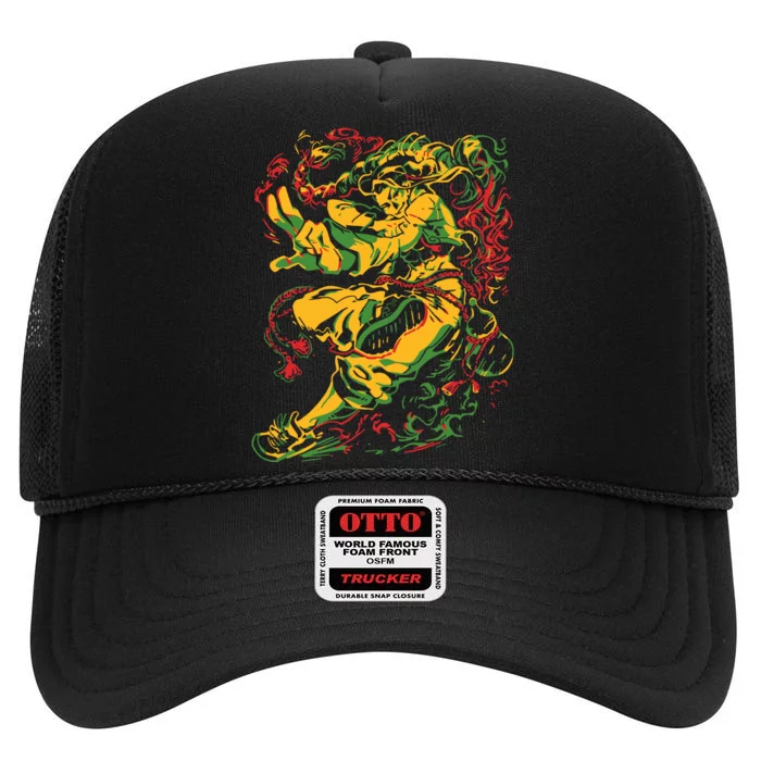 Theyetee Jamie By Street Fighter High Crown Mesh Trucker Hat