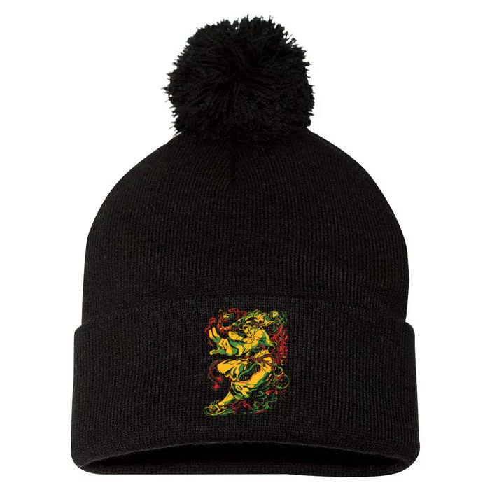 Theyetee Jamie By Street Fighter Pom Pom 12in Knit Beanie