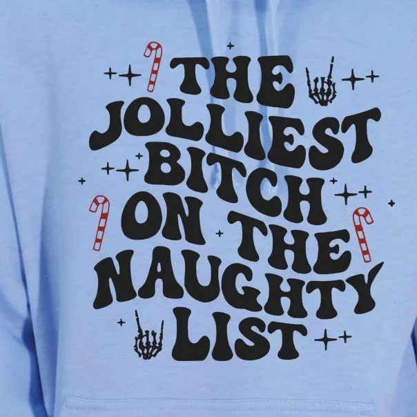 The Jolliest Bitch On The Naughty List Unisex Surf Hoodie