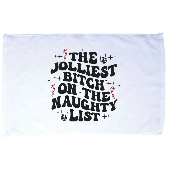 The Jolliest Bitch On The Naughty List Microfiber Hand Towel