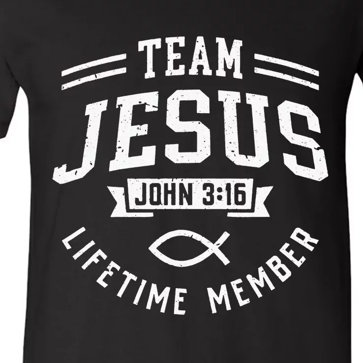 Team Jesus Christian Gifts V-Neck T-Shirt