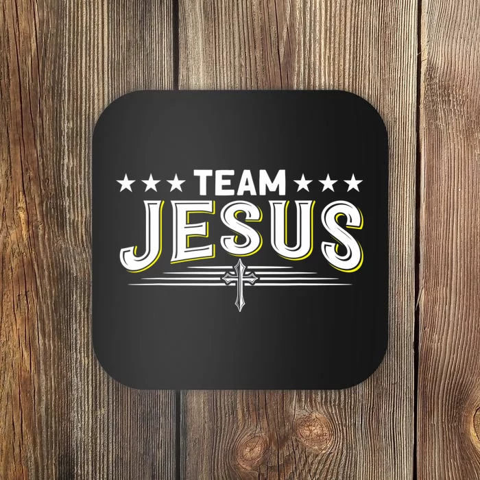 Team Jesus Christian Prayer Warrior Bible Christ Believer Coaster