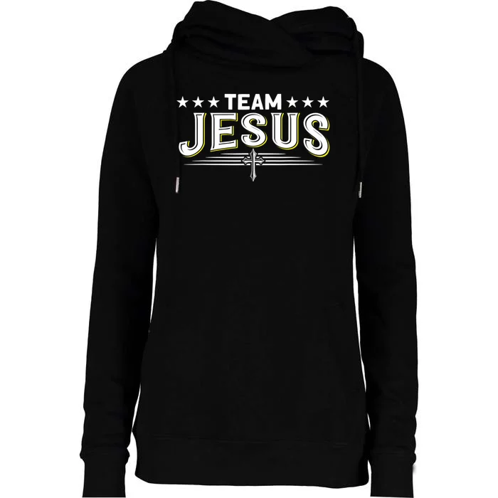 Team Jesus Christian Prayer Warrior Bible Christ Believer Womens Funnel Neck Pullover Hood