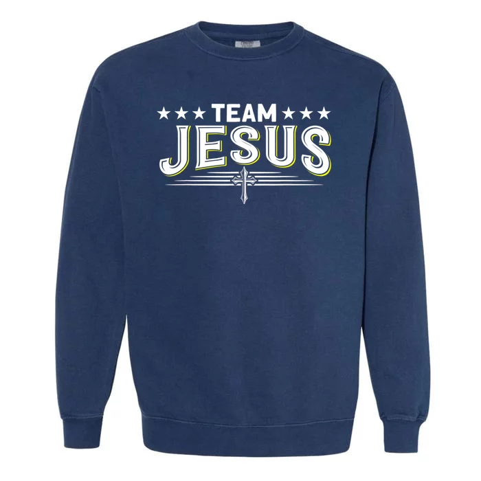 Team Jesus Christian Prayer Warrior Bible Christ Believer Garment-Dyed Sweatshirt