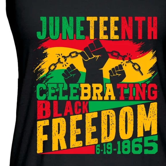 Trendy Juneteenth Celebrating Black Freedom Graphic Ladies Essential Flowy Tank